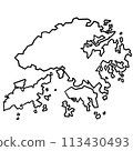 Hong Kong map outline 113430493