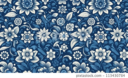 vintage floral seamless pattern with flowers vintage floral seamless pattern with flowers 113430784