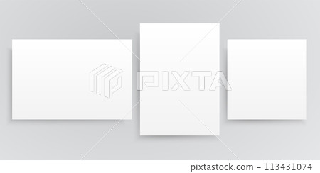 Vector three paper sheets, template or mockup Vector three paper sheets, template or mockup 113431074