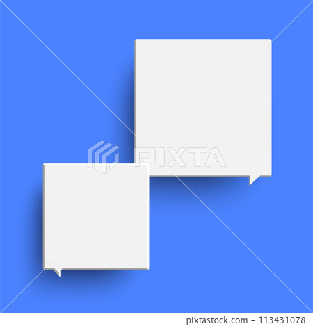 White empty speech bubble on blue background 113431078