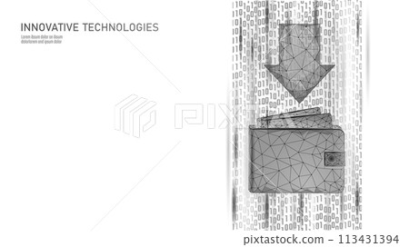 Money saving deposit concept. Wallet purse profit investment banking technology. Increase earning arrow vector illustration Money saving deposit concept. Wallet purse profit investment banking technology. Increase earning arrow vector illustration 113431394