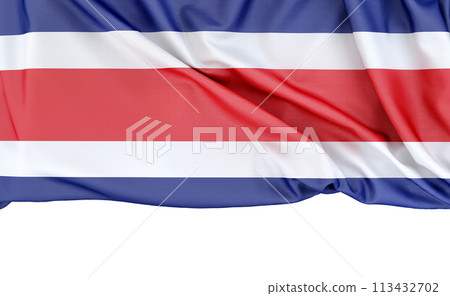 Flag of Thailand isolated on white background with copy space below. 3D rendering 113432702
