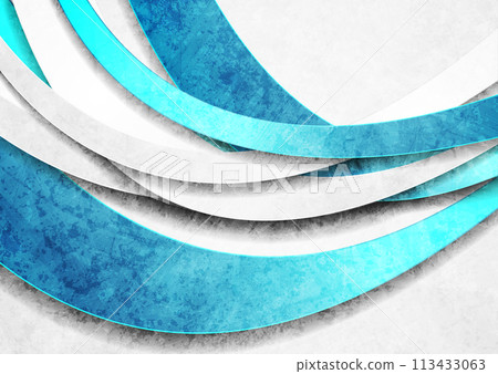 Blue and grey waves abstract grunge background 113433063