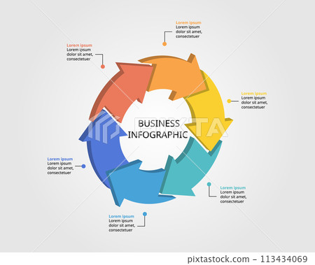 6 arrow template for infographic for presentation for 6 element 6 arrow template for infographic for presentation for 6 element 113434069