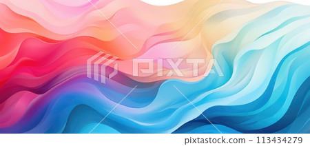 Express your creativity with this abstract paint waves background illustration, a dynamic and artistic choice, Ai Generated. 113434279