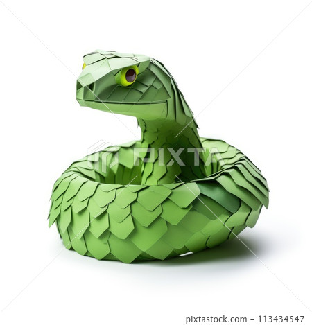 Colorful Origami snake, Unique Paper Polygon Artwork, Ideal Pet Concept, Ai Generated Colorful Origami snake, Unique Paper Polygon Artwork, Ideal Pet Concept, Ai Generated 113434547