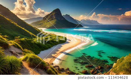 風景與大海/夏天 | 清除版權問題 adobe AI 圖片編輯 113434628