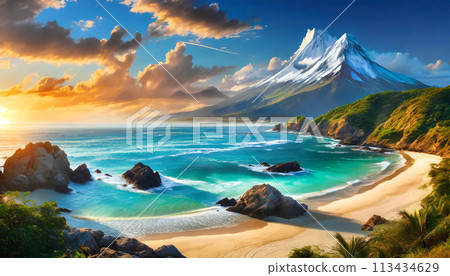 Seascapes in summer | Copyright-free Adobe AI image editing 113434629