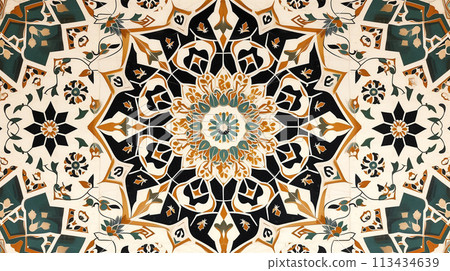 Beautiful structure of a repeating pattern in Arabic style 113434639
