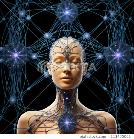 A human being connected to the quantum universe. A human being connected to the quantum universe. 113435001