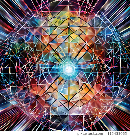 A vibrant, abstract design creating a kaleidoscopic effect. 113435065