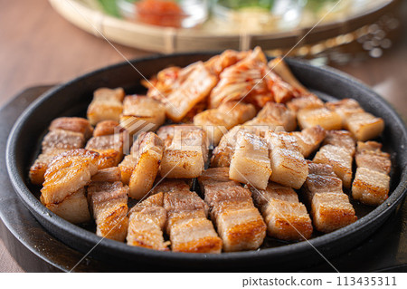 美味的韓國食品豬肉 113435311