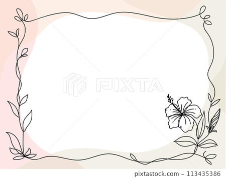 Floral line art frame - Stock Illustration [113435386] - PIXTA