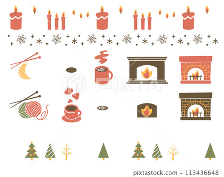 Illustration set of winter image Illustration set of winter image 113436648