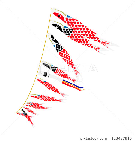 Illustration material: Carp streamers floating 113437916