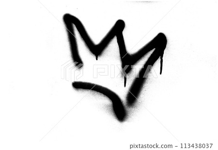 Grunge style shape. Spray painted crown. 113438037