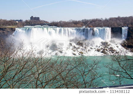 Beautiful Niagara Falls. Horseshoe Falls from the Canadian side in spring 113438112