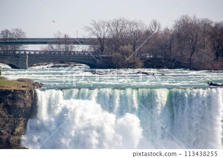 Beautiful Niagara Falls. Horseshoe Falls from the Canadian side in spring Beautiful Niagara Falls. Horseshoe Falls from the Canadian side in spring 113438255