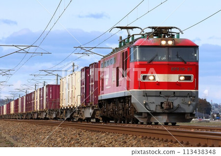 JR Freight] EF510 type ~ECO-POWER Red Thunder~ - Stock Photo