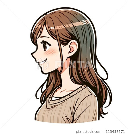 Profile icon Brown hair Long hair 113438571