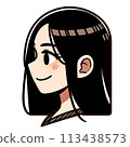 Profile icon Black hair Long hair 113438573