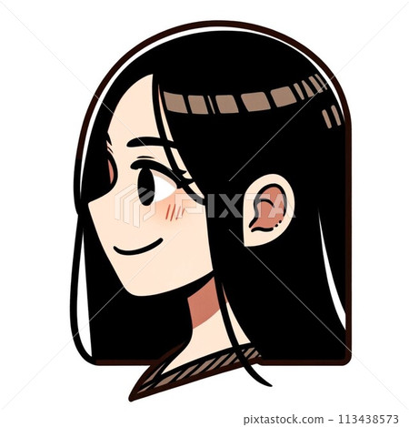 Profile icon Black hair Long hair 113438573