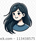 Profile icon Black hair Long hair 113438575