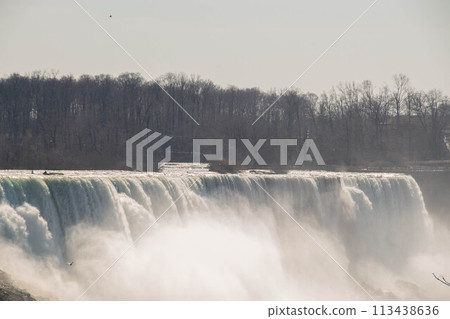 Beautiful Niagara Falls. Horseshoe Falls from the Canadian side in spring 113438636