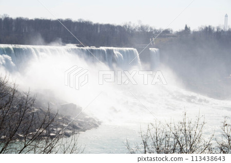 Beautiful Niagara Falls. Horseshoe Falls from the Canadian side in spring Beautiful Niagara Falls. Horseshoe Falls from the Canadian side in spring 113438643