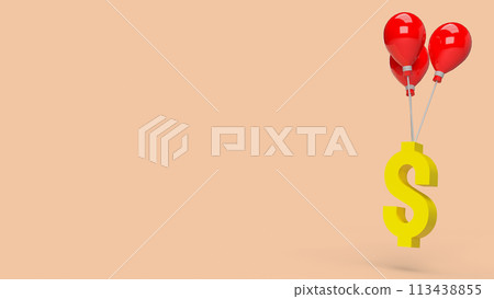The dollar symbol and balloon for Business concept 3d rendering. The dollar symbol and balloon for Business concept 3d rendering. 113438855