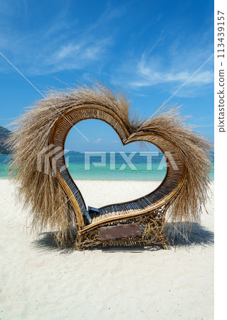 Relax on the island,Heart seat at the beach on the island during the day,koh lipe Relax on the island,Heart seat at the beach on the island during the day,koh lipe 113439157
