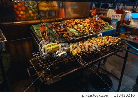 BBQ and grilled food at night at Walking Street 113439210