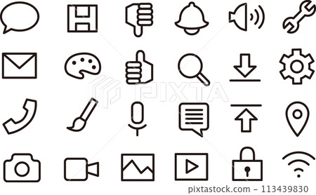 A simple icon set of smartphone tools 113439830