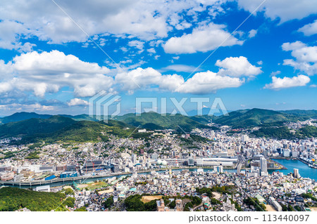 從稻佐山展望台眺望的景色【長崎市】 從稻佐山展望台眺望的景色【長崎市】 113440097