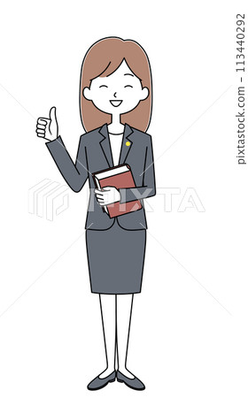Good sign - illustration of a female lawyer Good sign - illustration of a female lawyer 113440292
