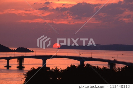 Notojima Bridge as the sun rises 113440313