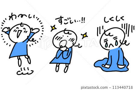 手繪插圖,描繪一個女人透過姿勢表達各種情感 手繪插圖,描繪一個女人透過姿勢表達各種情感 113440718