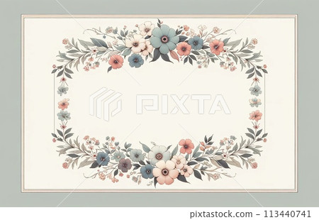 Gentle colored flower frame Gentle colored flower frame 113440741
