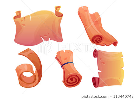 Parchment scroll ui icons and assets 113440742