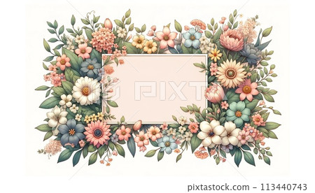 Gentle colored flower frame Gentle colored flower frame 113440743