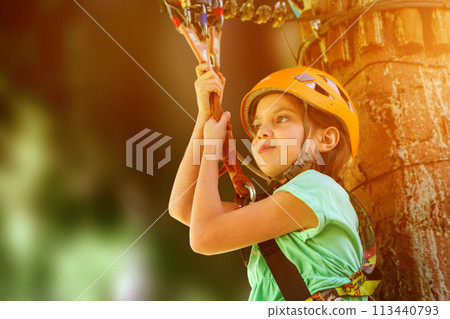 Adventure climbing high wire park 113440793