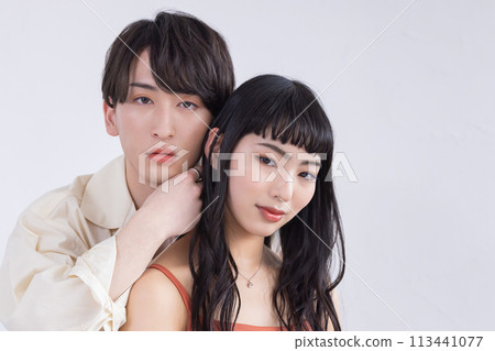 美容無性別化妝男性和女性化妝 美容無性別化妝男性和女性化妝 113441077