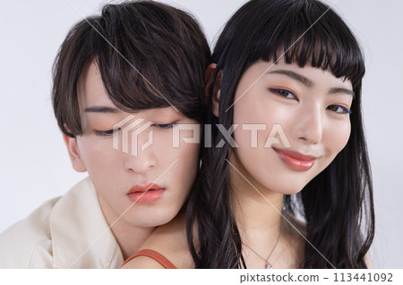 Beauty Genderless Makeup Men and women wearing makeup 113441092