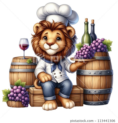 lion holding grapes clipart watercolor lion holding grapes clipart watercolor 113441306