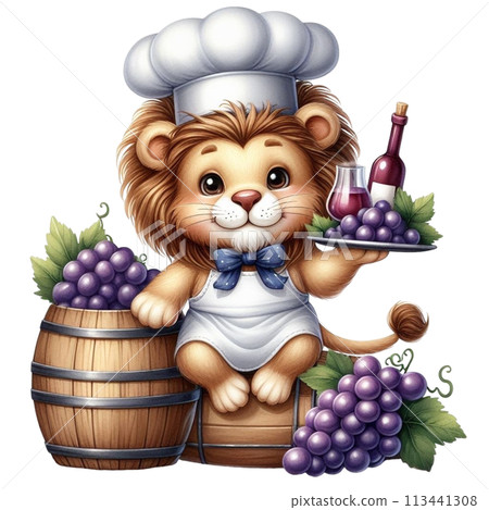 lion holding grapes clipart watercolor lion holding grapes clipart watercolor 113441308
