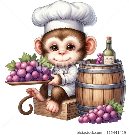 monkey holding grapes clipart watercolor monkey holding grapes clipart watercolor 113441429