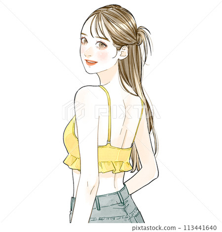 穿露背衣服的女人 113441640