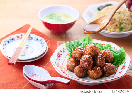 Chinese style meatballs Chinese style meatballs 113442009