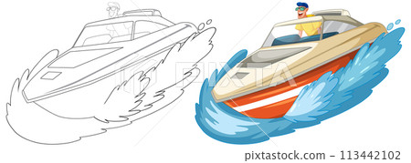 Speedboat Adventure on the Waves 113442102