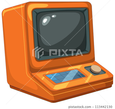 Retro Orange Computer Illustration Retro Orange Computer Illustration 113442130
